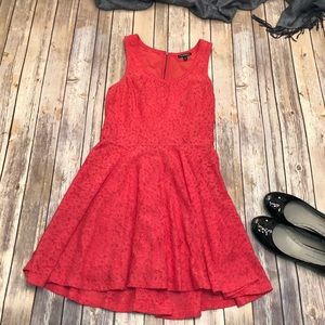 Express Salmon/Red Lacey Sun Dress